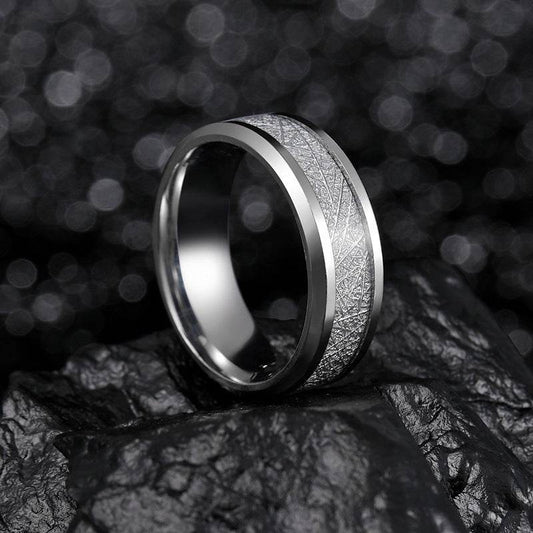 Ice Silk Foil Men's Titanium Steel Fog Ring - Velora