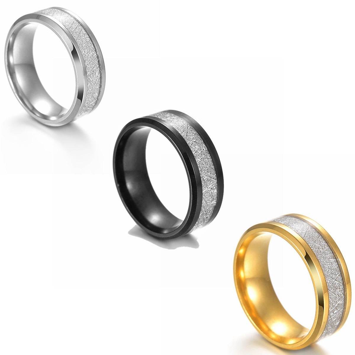 Ice Silk Foil Men's Titanium Steel Fog Ring - Velora