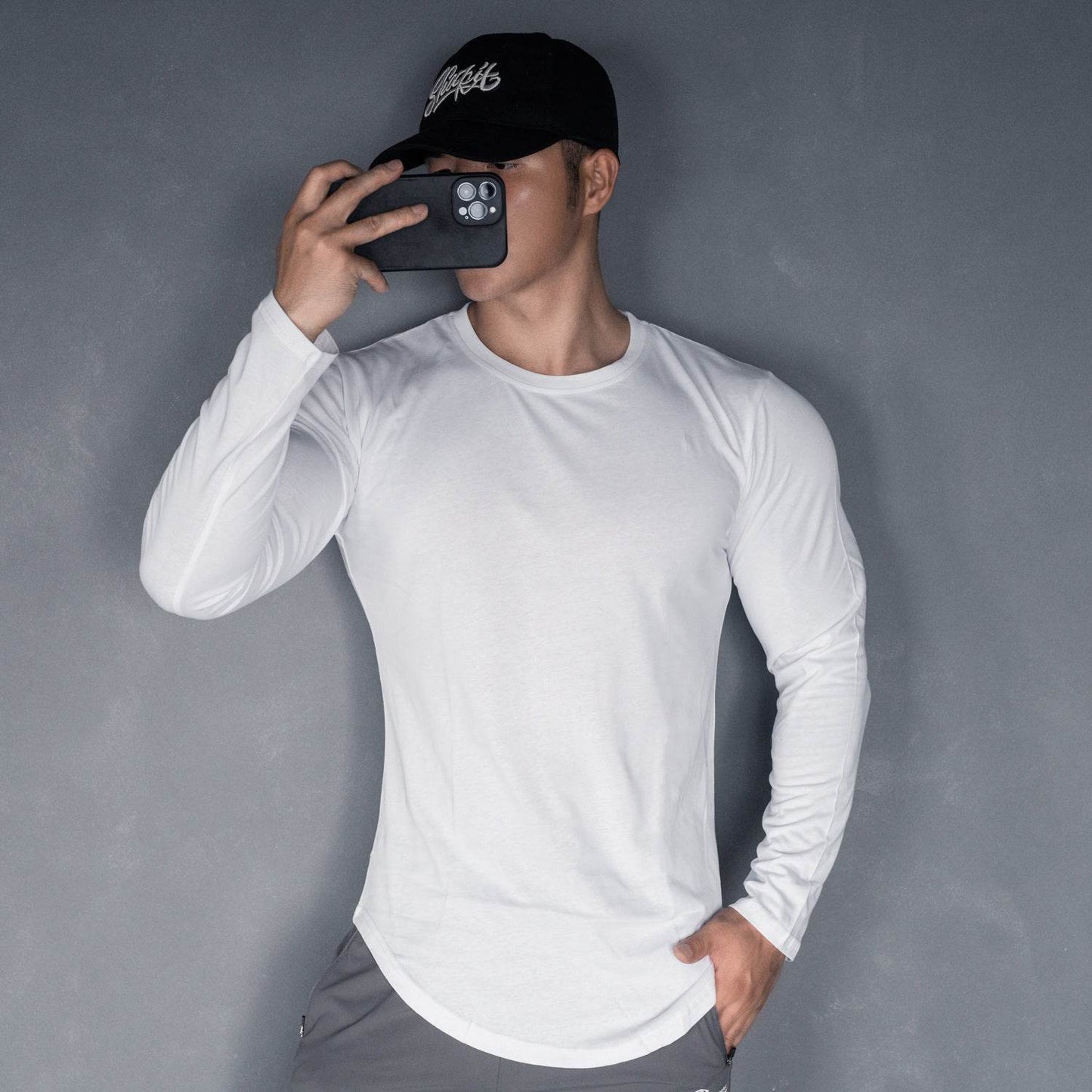 Men's Sports Casual Solid Color Long Sleeve Base - Velora