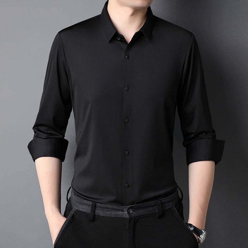 Men's Shirt Leisure Iron-free Micro-elastic Long Sleeve - Velora