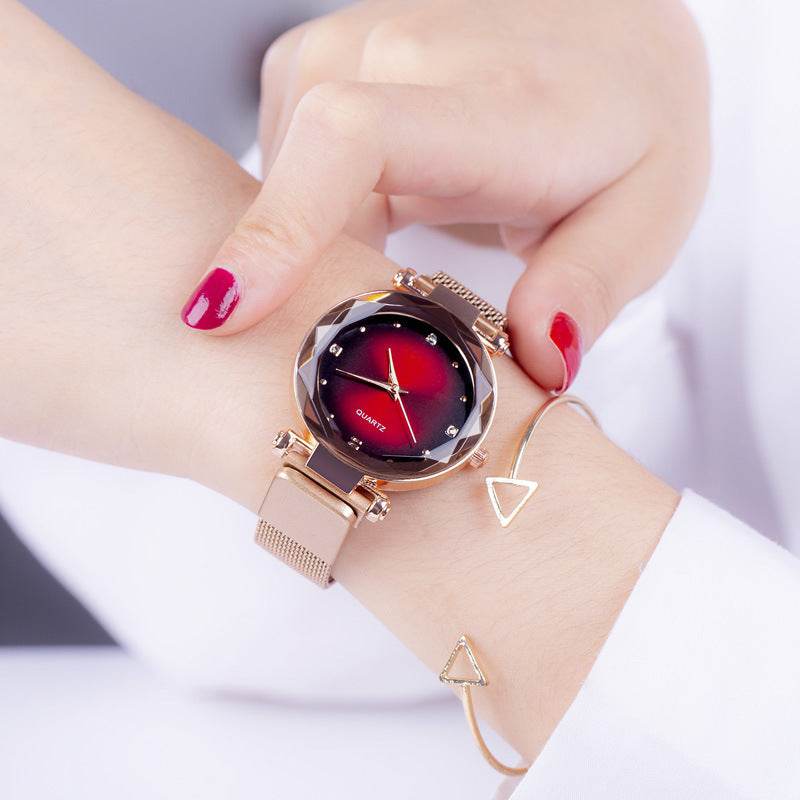 Women's Starry Quartz Lazy Magnet Strap Iron-absorbing Watch - Velora