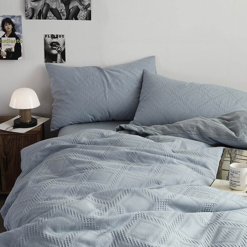 Dormitory Three 4-piece Sets Of Washed Cotton - Velora