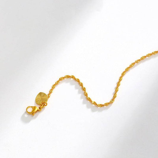 Simple Personality Pairs Water Wave Chain Bell Bracelet - Velora