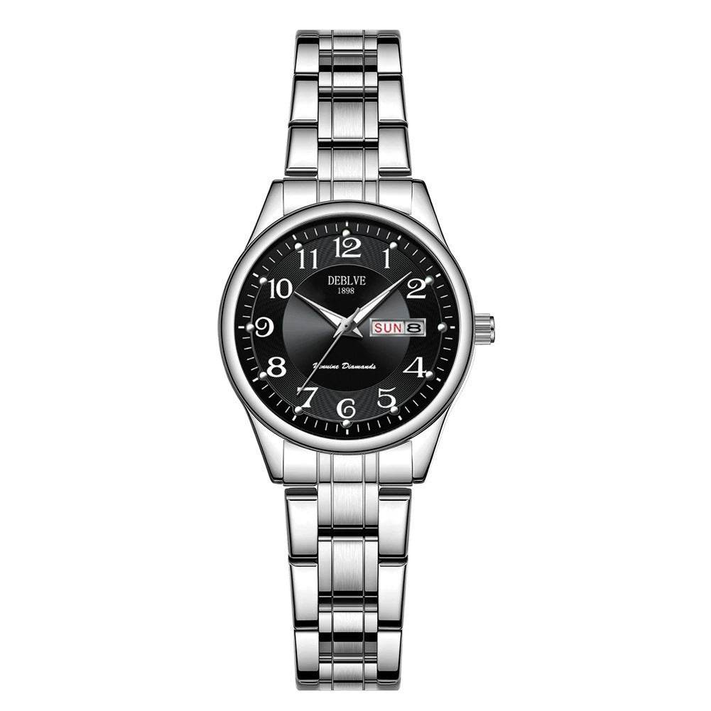 Ultra-thin Steel Strap Double Calendar Luminous Watrproof Watch - Velora