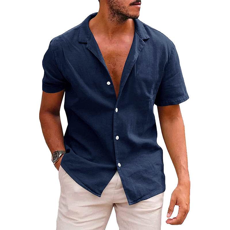 Men's Tops Casual Button Down Shirt Short Sleeve Beach Shirt Summer Mens Clothing - Velora