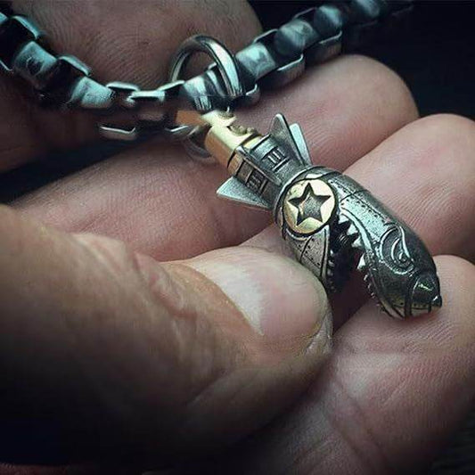 Creative Shark Rocket Skull Keychain - Velora