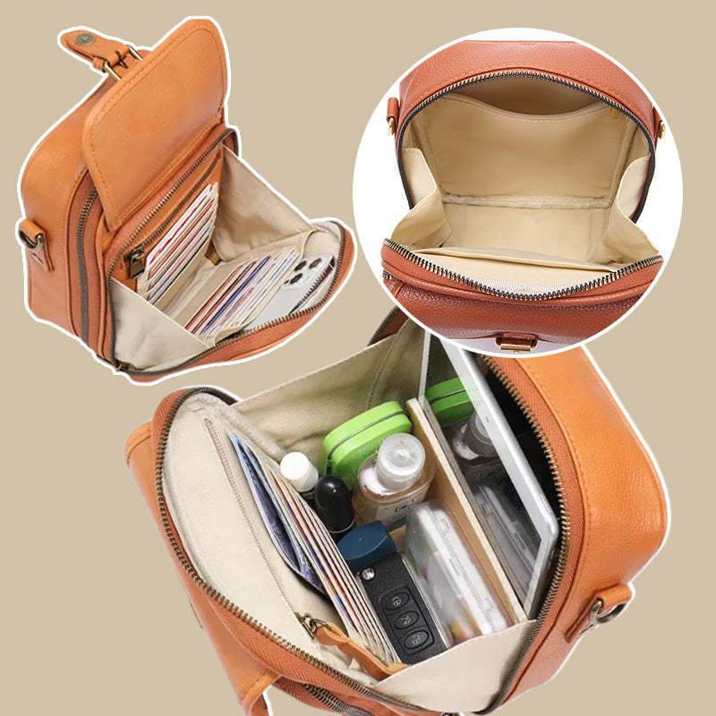 Unisex Vintage Large Capacity Messenger Bag Storage Bag With 10 Card Inserts Casual Backpack Women's Bag Retro Backpack Large Capacity Travel - Velora