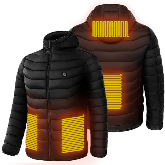 Men Heated Puffer Jacket Electric Heating Coat Insulated Hood Windbreaker 9Heat Zones - Velora