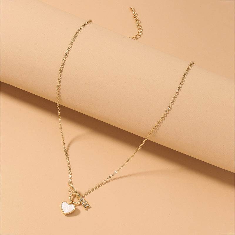 Romantic Heart Necklace Copper Zircon Pendant Necklace for women - Velora