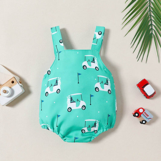 Baby Girl Print Sleeveless Strap Jumpsuit - Velora