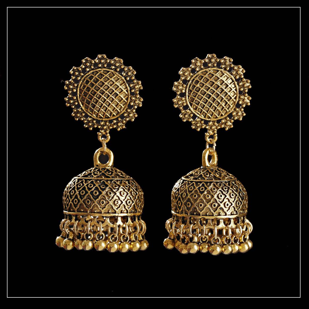 Bohemian Water Drop Ear Studs Buddha Light India Thailand Alloy Round Ring Earrings - Velora
