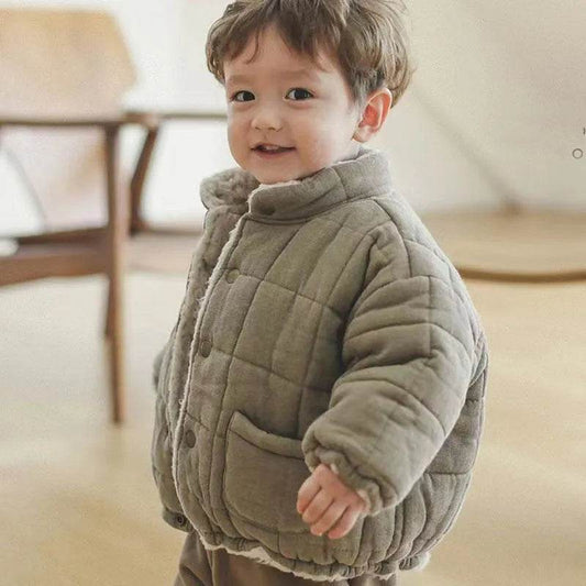 Winter Infant Fleece-lined Long Sleeve Cotton Coat - Velora