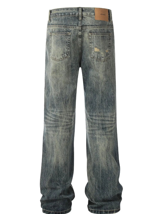 Men's Distressed Loose Fit Jeans - Velora