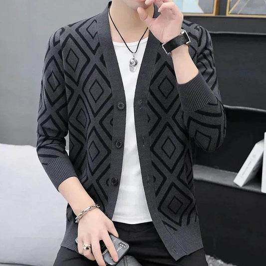 Slim fit High-end Knitted Cardigan Sweater For Men - Velora