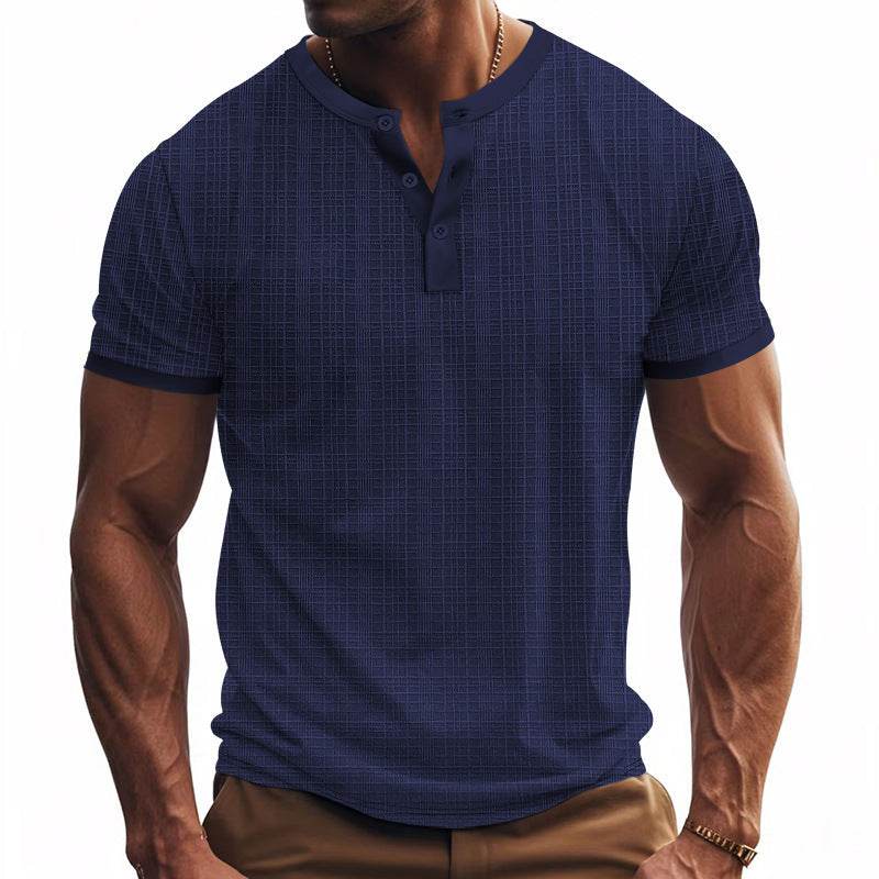 Breathable Casual Henley Shirt Top - Velora