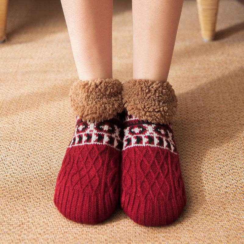 Indoor Home Floor Socks Fall And Winter Warm Non-slip Carpet Socks For Men And Women - Velora