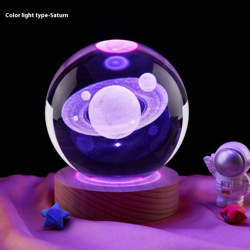 Moon Small Night Lamp Decoration Creative Crystal Ball - Velora