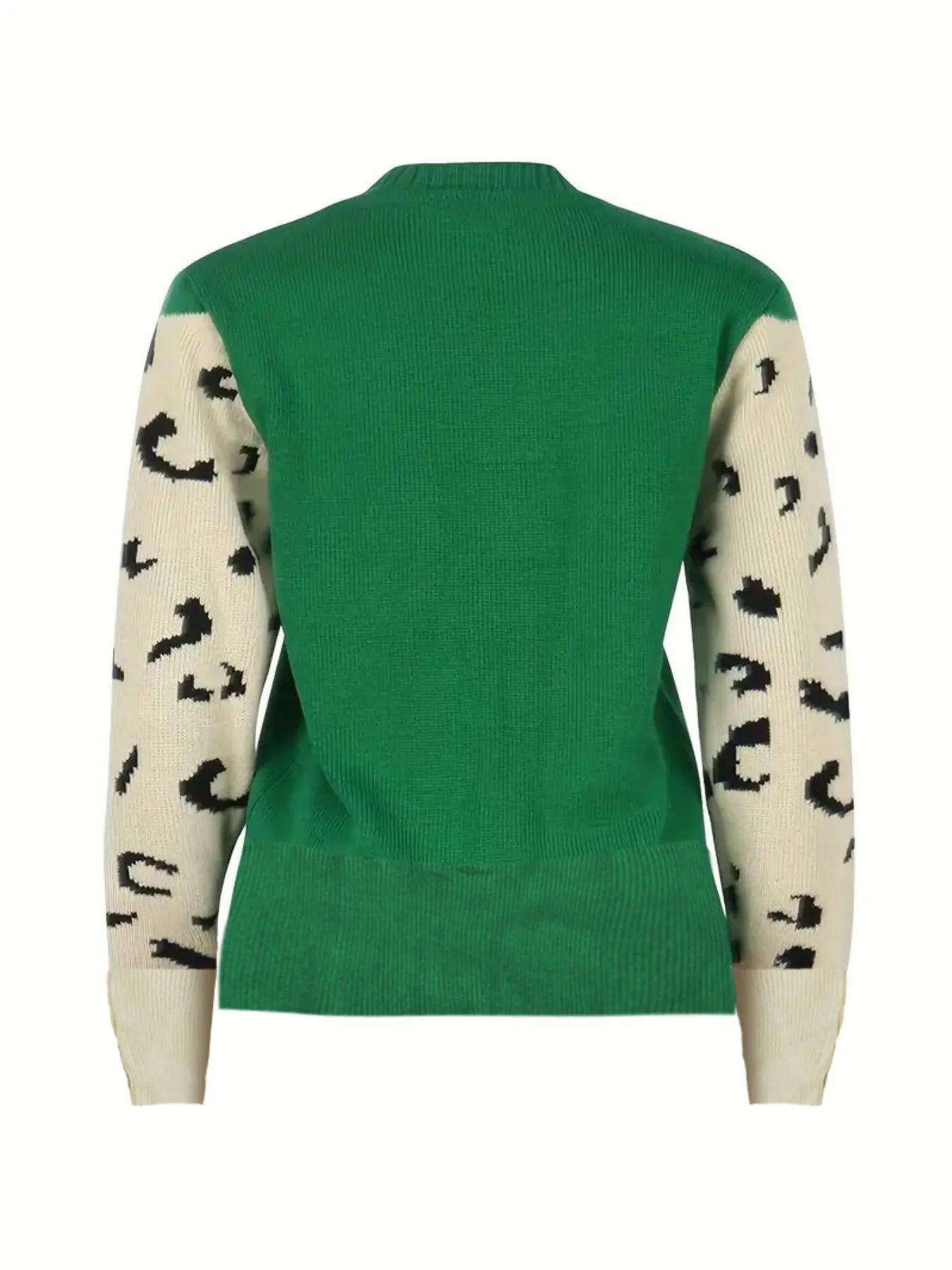 Leopard Round Neck Sweater - Velora