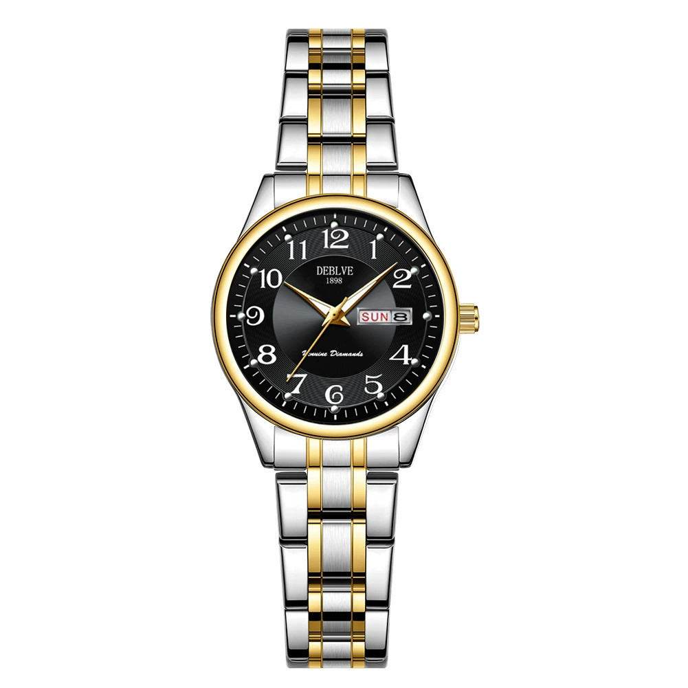 Ultra-thin Steel Strap Double Calendar Luminous Watrproof Watch - Velora