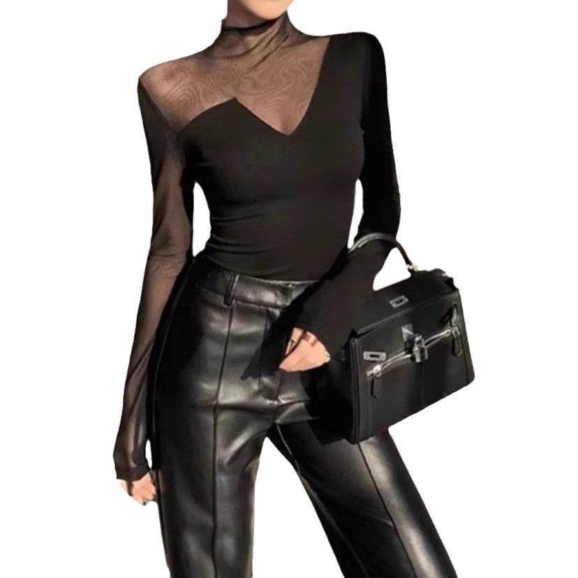 Fashion Chic Slim fit High neck bodycon top for women - Velora