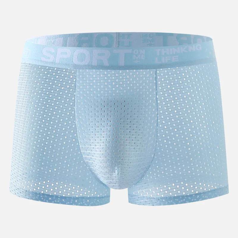 Men's Underwear Mid Waist Mesh Ice Silk Mesh SPORT Boxer Brief - Velora