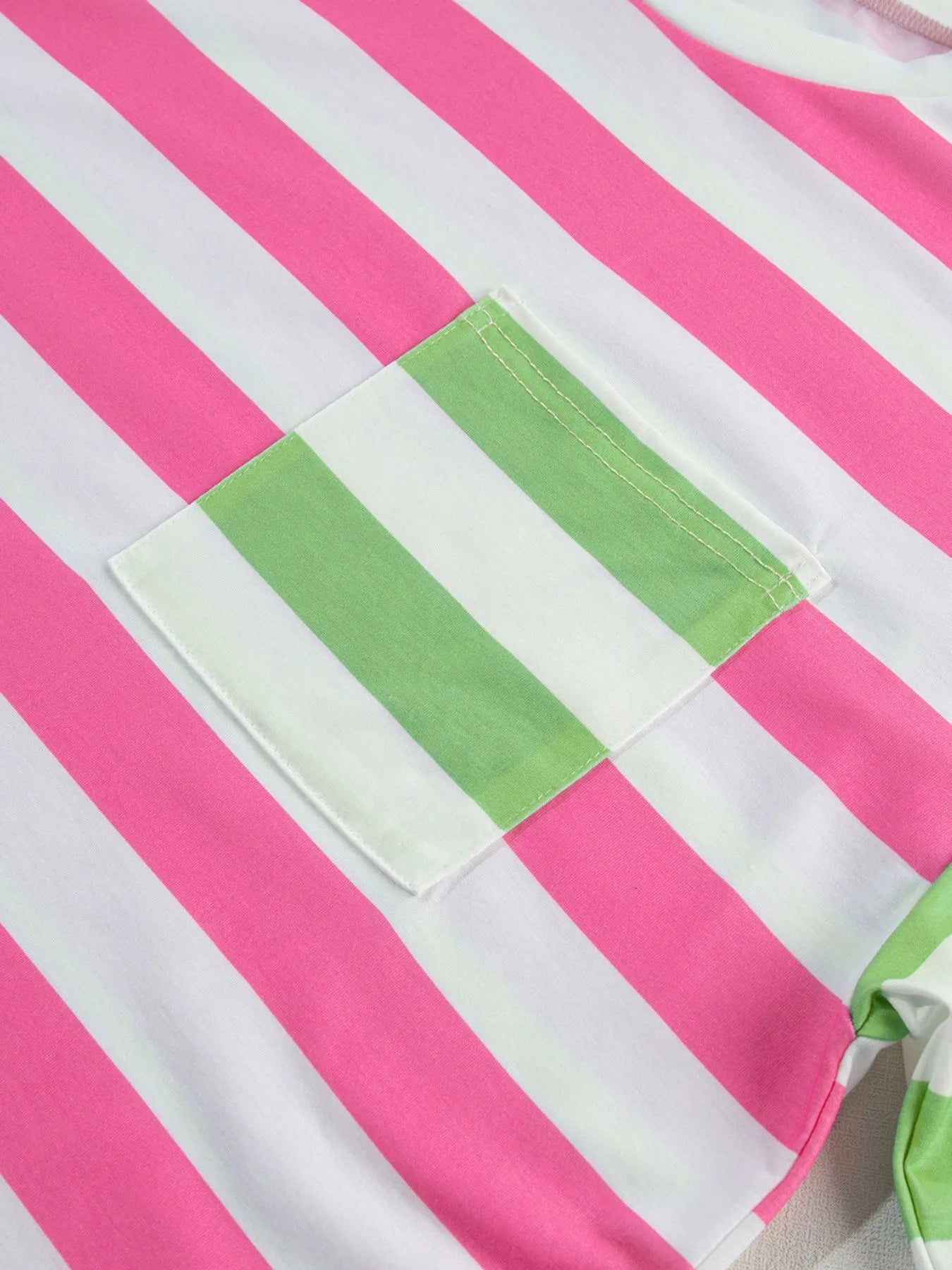 Striped Oversized Short Sleeve T-Shirt - Velora