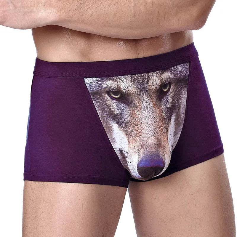 Creative Cartoon Animal Printed Boxer Briefs with pouch underwear men - Velora