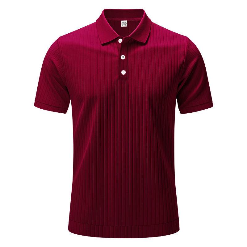 Sunken Stripe Quick-drying Ice Silk Short Sleeve - Velora