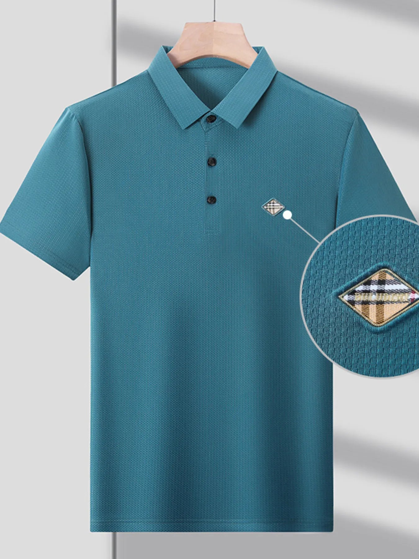 Men's Plus Size Short Sleeve Breathable Polo - Velora