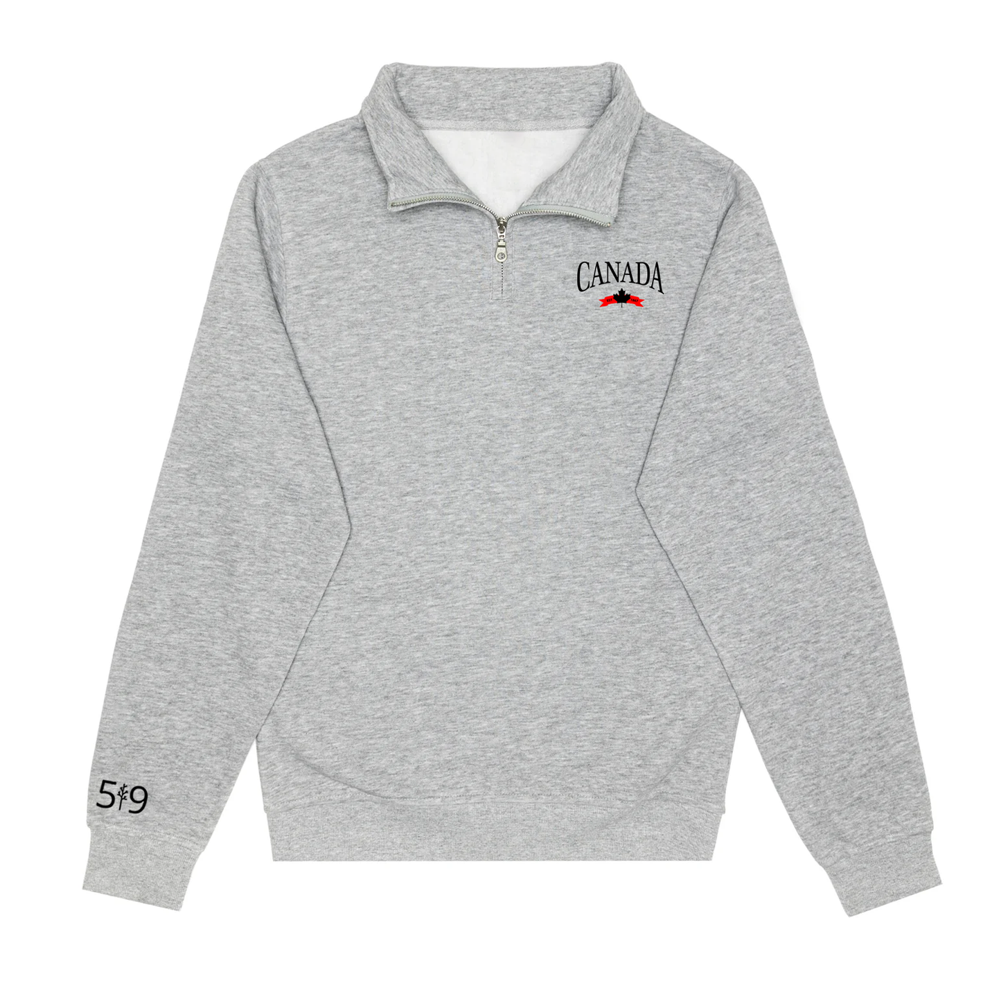 CANADA VARSITY EMBROIDERED 1/4 ZIP (UNISEX) - Velora