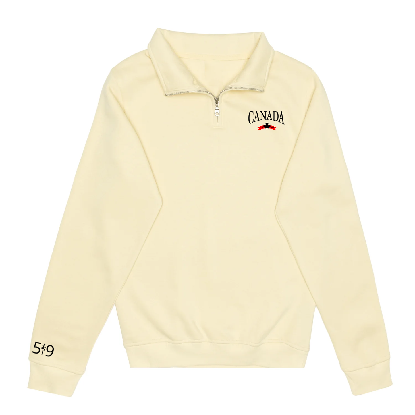 CANADA VARSITY EMBROIDERED 1/4 ZIP (UNISEX) - Velora