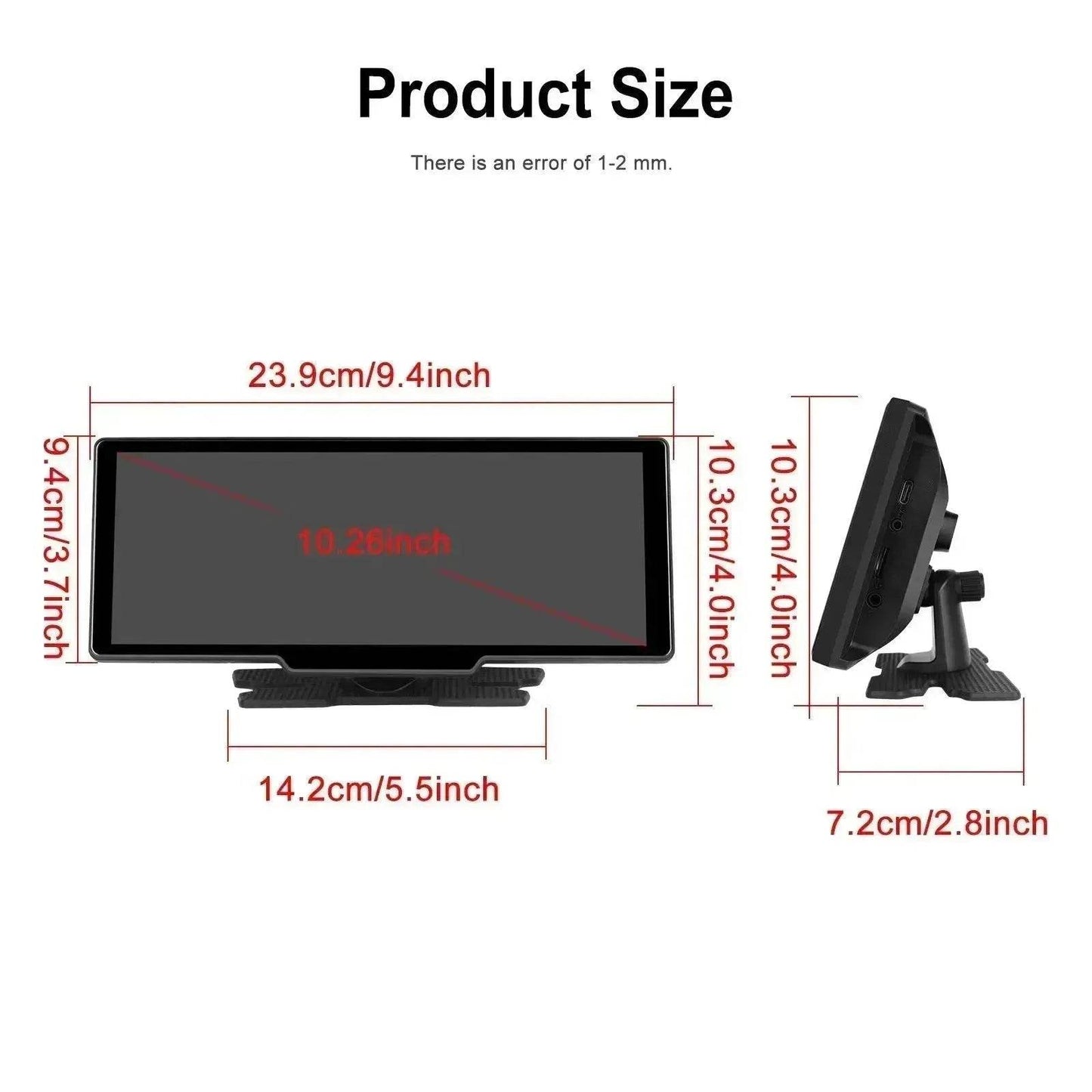 Car Smart Player HD PND 10 26-inch DVR With Rear View Three-way Camera Car play Android Auto reversing Wide angle 1920x1080 HD Car Camera