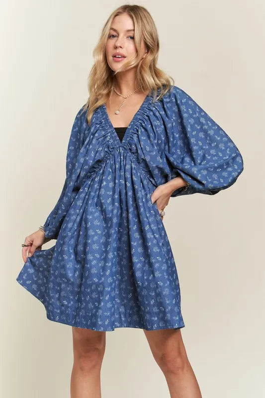 ADORA Batwing Sleeves Floral Dress - Velora