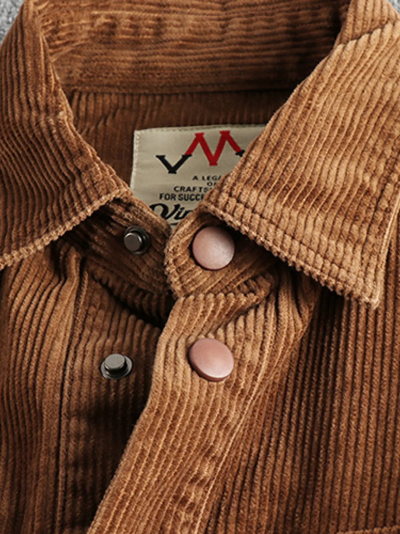 Men's Plus Size Corduroy Button Up Long Sleeve Jacket - Velora