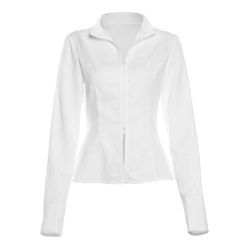 Slim Suits V-neck ZIpper Long-sleeved Top And Mini Skirt Ins Fashion Two-piece Set Women Clothing - Velora