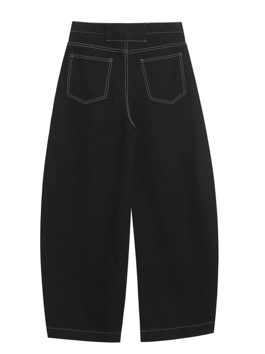 Men's High Waist Contrast Stitch Curved Jeans - Velora