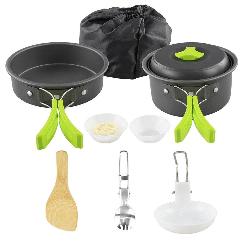 Camping Cookware Kit Outdoor Cooking Set Aluminum Equipment Outdoor Pot Travel Tableware Kitchen Hiking Picnic BBQ - Velora