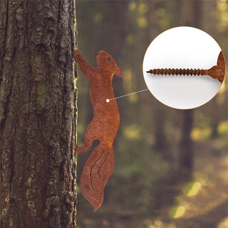 Household Rusty Squirrel Silhouette Screw Insert - Velora