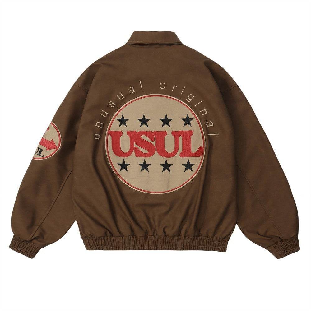 Men's Paste Cloth Embroidery Letter Coat - Velora