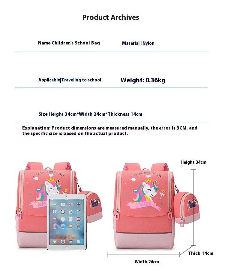 Primary School Children Cute Cartoon Backpack Kids Back support School Bag - Velora