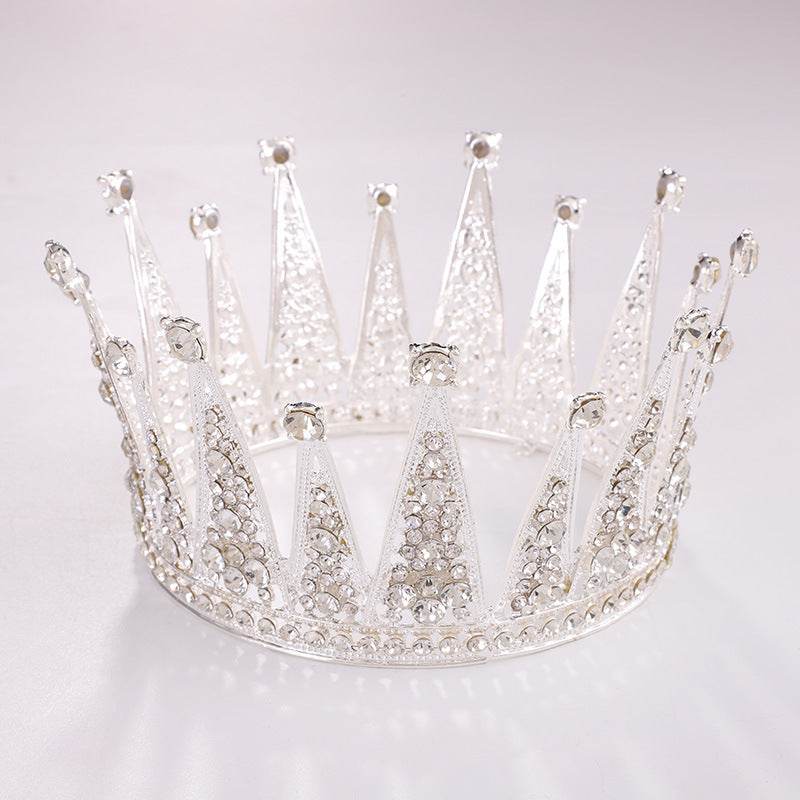 Alloy Retro Round Bridal Crown Hair Ornament - Velora