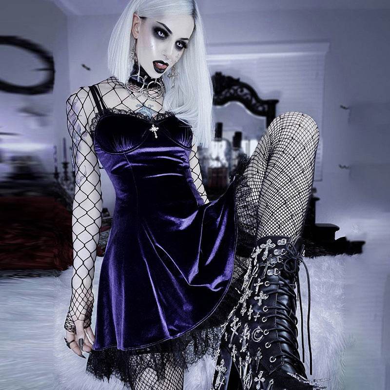 Spring And Summer Sexy Princess Lace Dress With Chest Strap - Velora