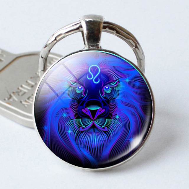 Twelve Constellation Time Stone Metal Keychains - Velora