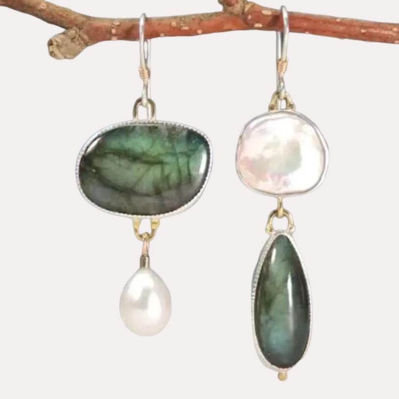 Irregular Amber Pearl Jewelry Eardrops - Velora