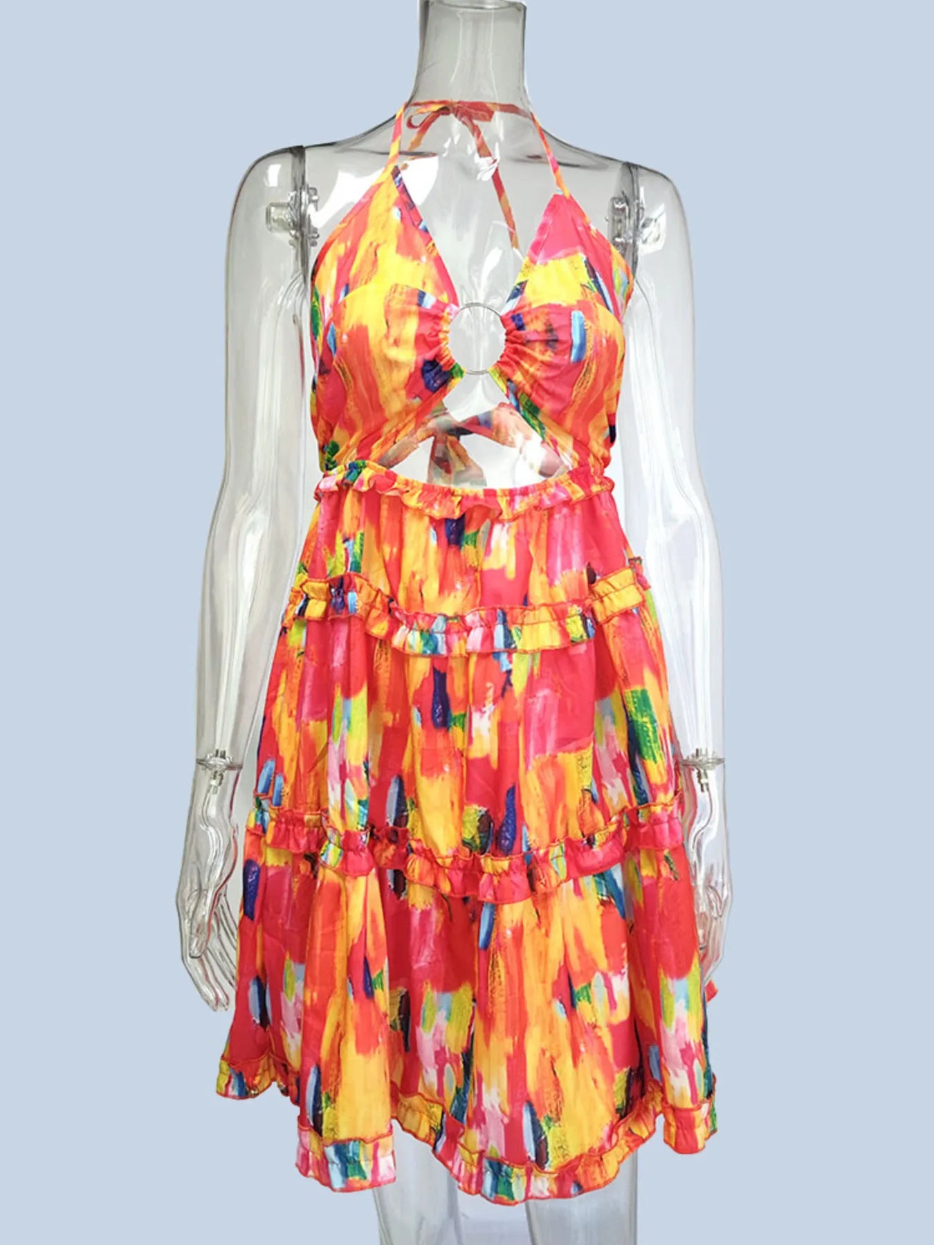 Full Size Cutout Halter Neck Cami Dress Plus Size - Velora