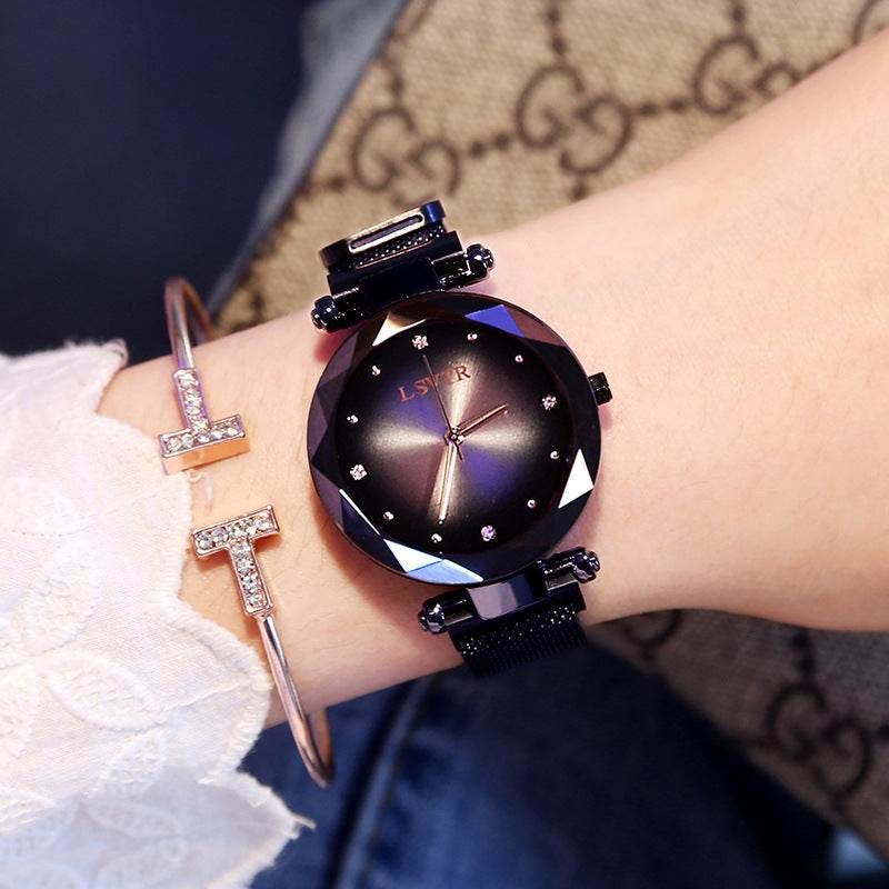 Women's Starry Quartz Lazy Magnet Strap Iron-absorbing Watch - Velora