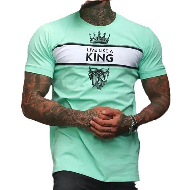 Men's Casual 3D Digital Printed Round Neck Short Sleeved Shirt - Velora