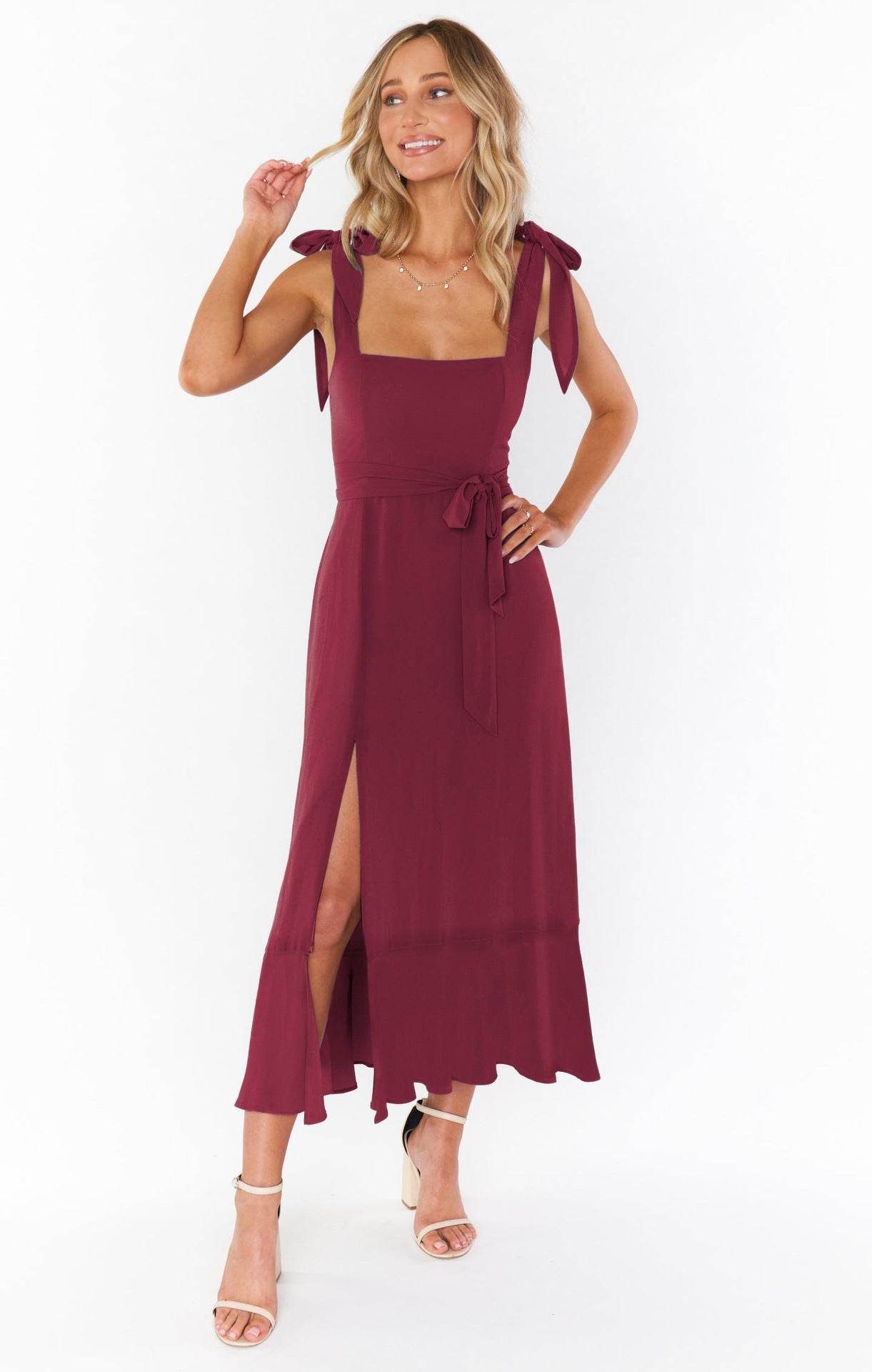 Temperament Suspender Split Dress With Lace-up Design Fashion Summer Ruffled Beach Dresses For Women - Velora
