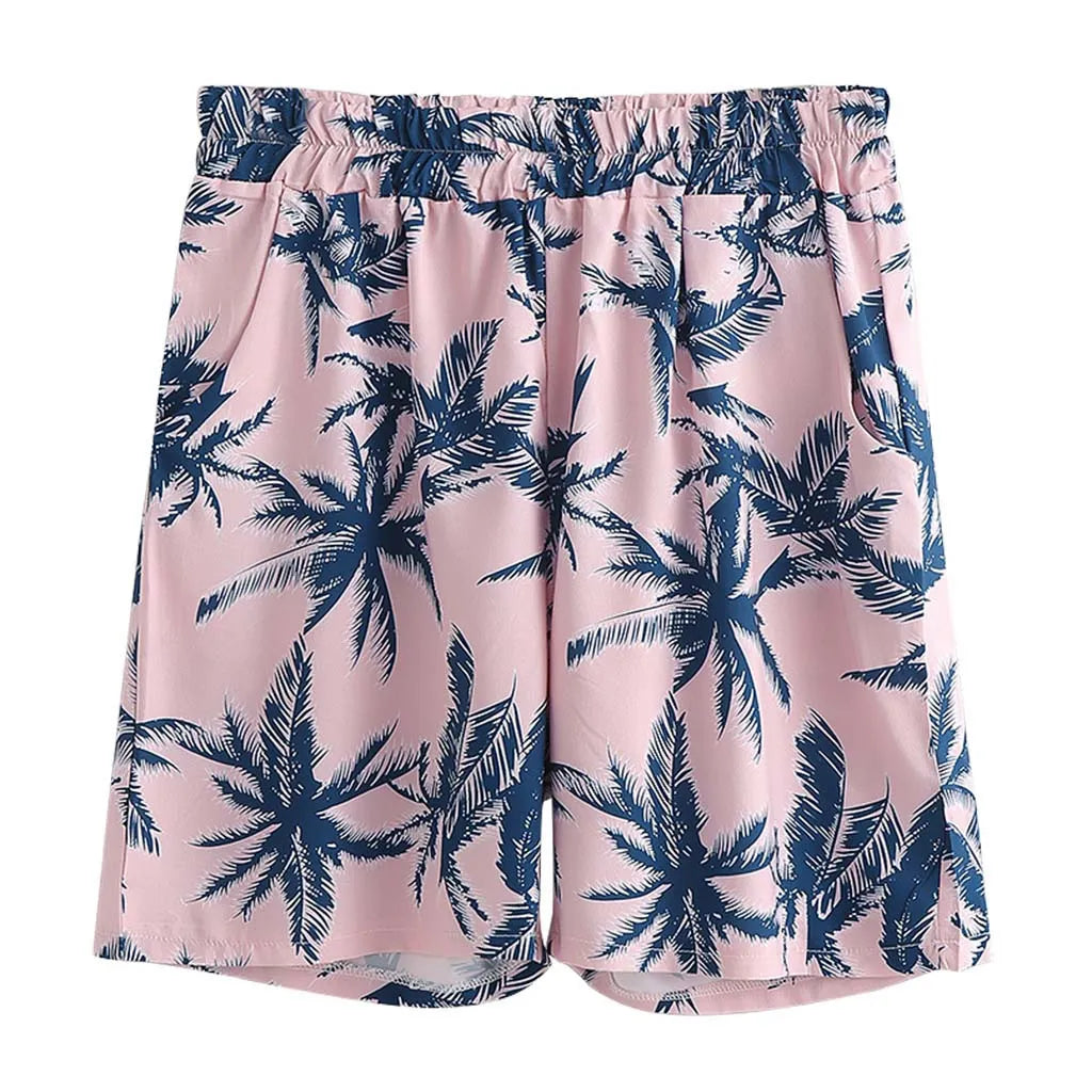Men's Full Size Tropical Print Hawaiian Style Top and Shorts Set Plus Size - Velora