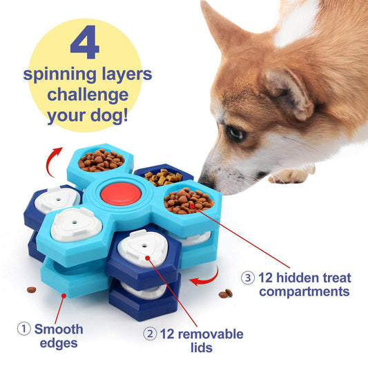 4 Layers Slow Feeder Dog bowl Puzzle feeder toy - Velora